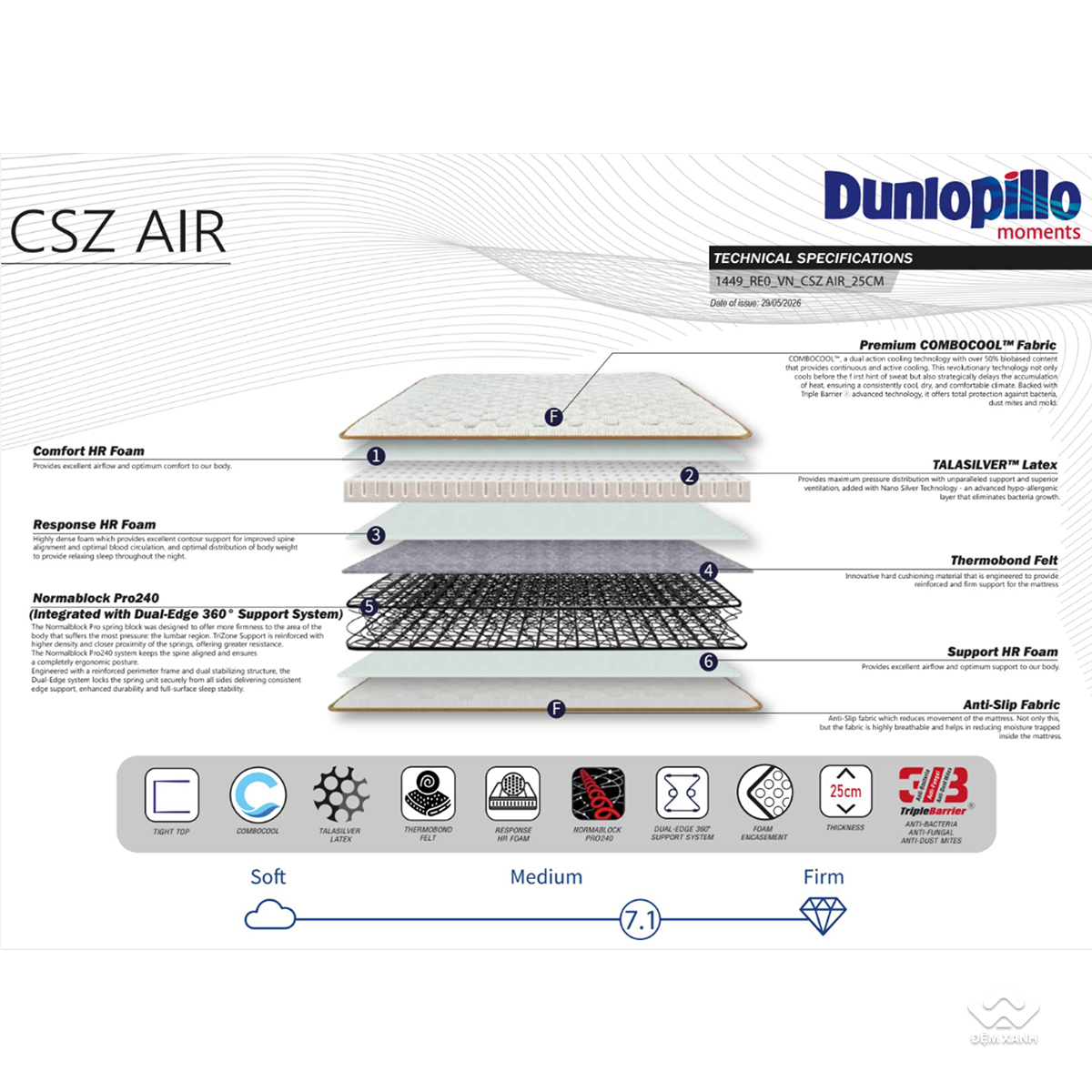 Dunlopillo Coolsilk Zen Air